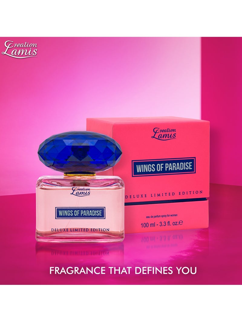Creation Lamis عطر دارك فيفر للنساء 100 مل وعطر كريشن لاميس ديلوكس وينغز أوف باراديس للنساء 100 مل (حزمة كومبو) - Image 4