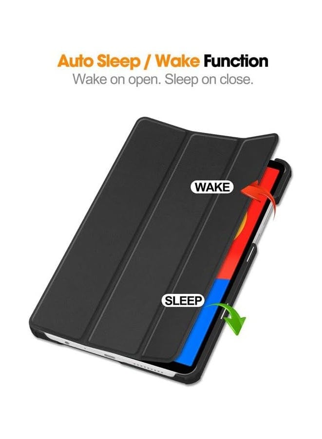 Muyixin Compatible with Xiaomi Redmi Pad SE 8.7" 4G 2024 PU Leather Cover With Stand Function Auto Sleep/Wake Cover - Black - Image 4