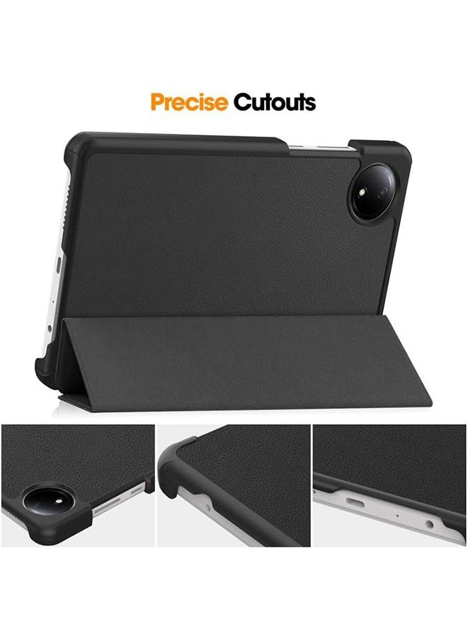 Muyixin Compatible with Xiaomi Redmi Pad SE 8.7" 4G 2024 PU Leather Cover With Stand Function Auto Sleep/Wake Cover - Black - Image 3