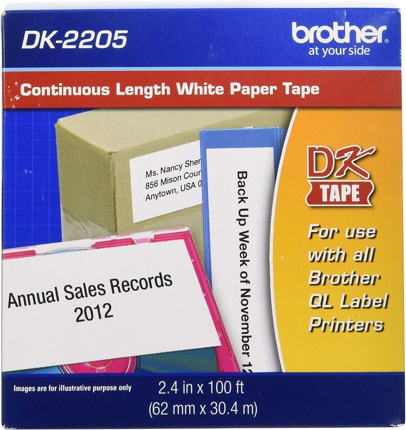 brother Genuine, DK-2205 Continuous Paper Label Roll, Cut-to-Length Label, 2.4” x 100 Feet, (1) Roll Per Box (4) - Image 2