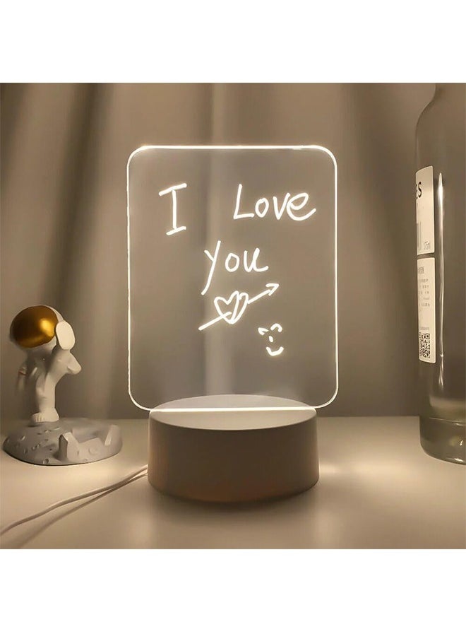 Generic Desktop Light Acrylic Message Board with Whiteboard, Memo Notepad, Tricolor Night Lights for Study Work Creative Use  - Image 5