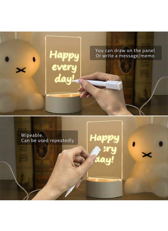 Generic Desktop Light Acrylic Message Board with Whiteboard, Memo Notepad, Tricolor Night Lights for Study Work Creative Use  - Image 3