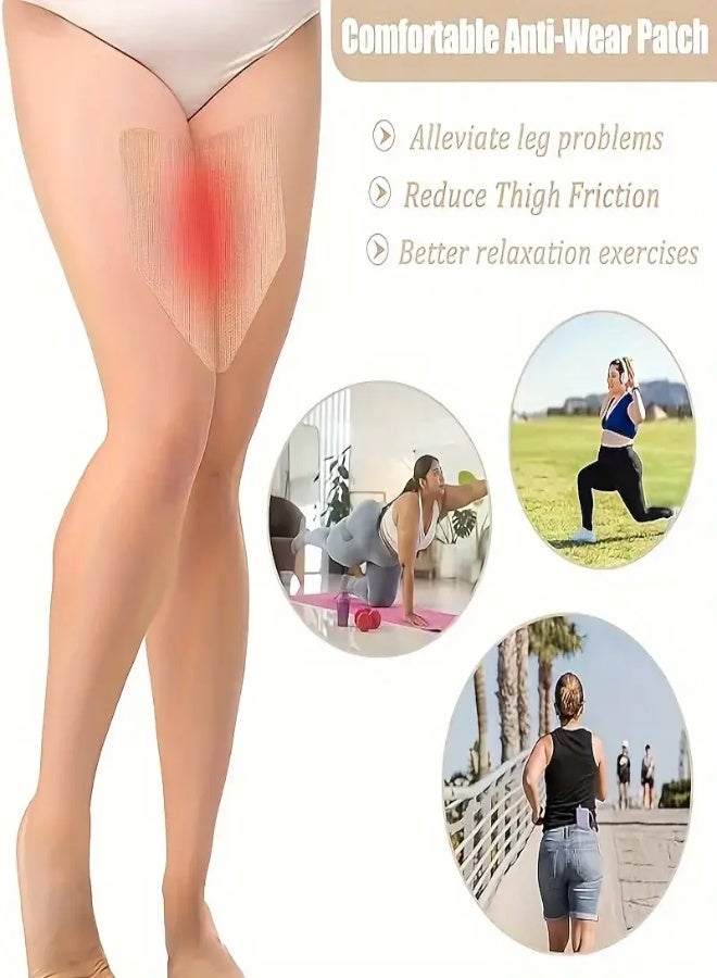 ارواق 10 قطع لاصق مقاوم للاحتكاك للفخذين والساقين – رقع سبانديكس غير مرئية بمواد لاصقة قوية، مثالية للجري وركوب الدراجات والتمارين الرياضية للرجال والنساء - Image 2