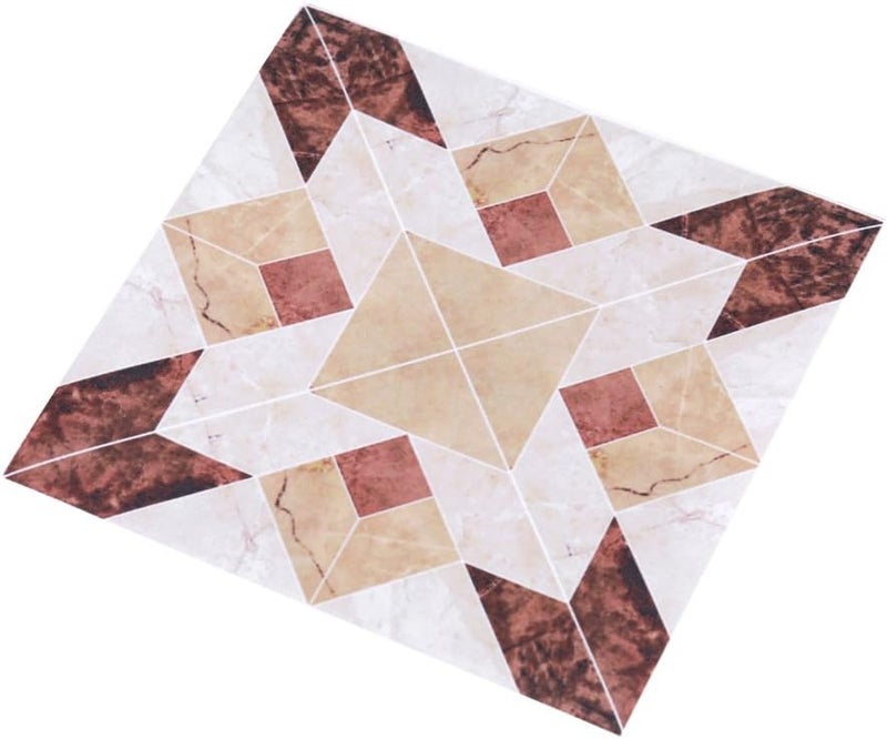 klarako Tile Stickers, 10Pcs Self Adhesive PVC Tile Floor Wall Stickers 3D Decal for Home Decor 12CM*12CM (# 01) - Image 2