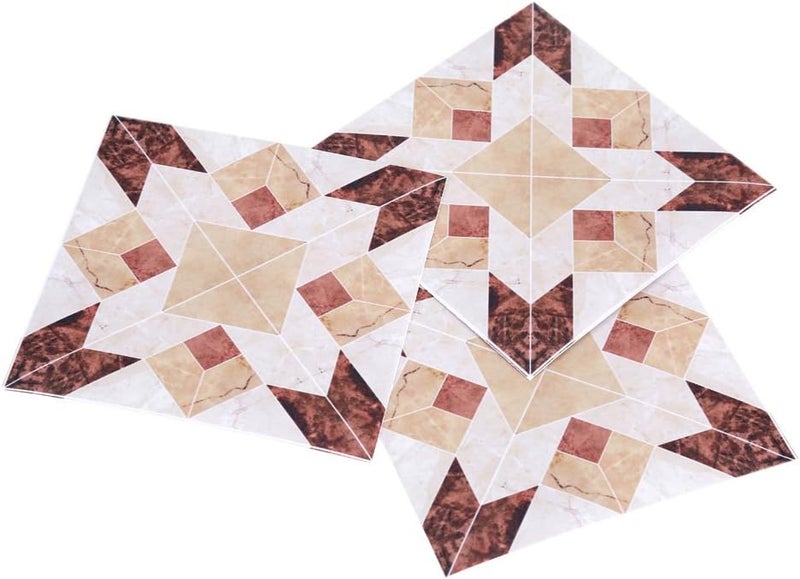 klarako Tile Stickers, 10Pcs Self Adhesive PVC Tile Floor Wall Stickers 3D Decal for Home Decor 12CM*12CM (# 01) - Image 5