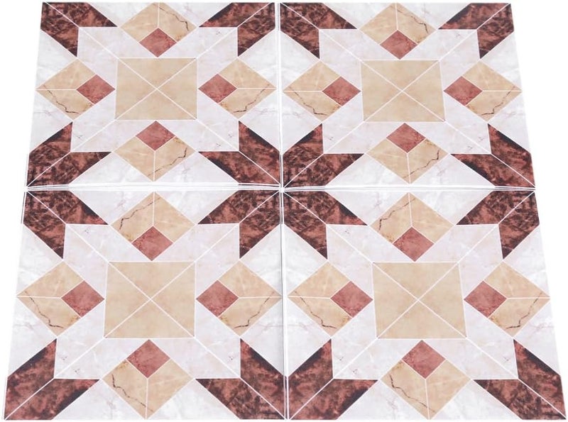 klarako Tile Stickers, 10Pcs Self Adhesive PVC Tile Floor Wall Stickers 3D Decal for Home Decor 12CM*12CM (# 01) - Image 3