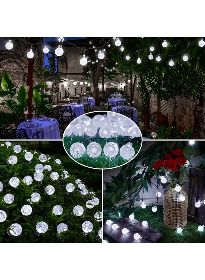 Solar Powered Outdoor String Lights 100 LEDs 472 Inch White 8 Modes Decorative Sphere Lanterns - Image 2