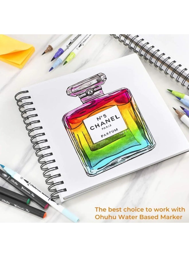 Ohuhu Mix Media Pad, Ohuhu 8.9"×8.3"(225 X 210 mm), 120 LB/200 GSM Heavyweight Papers 62 Sheets/124 Pages - Image 5