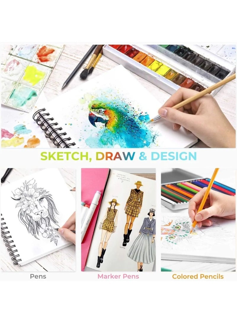 Ohuhu Mix Media Pad, Ohuhu 8.9"×8.3"(225 X 210 mm), 120 LB/200 GSM Heavyweight Papers 62 Sheets/124 Pages - Image 4