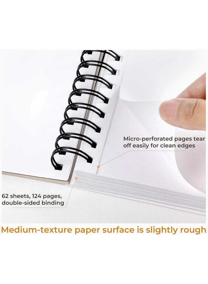 Ohuhu Mix Media Pad, Ohuhu 8.9"×8.3"(225 X 210 mm), 120 LB/200 GSM Heavyweight Papers 62 Sheets/124 Pages - Image 3