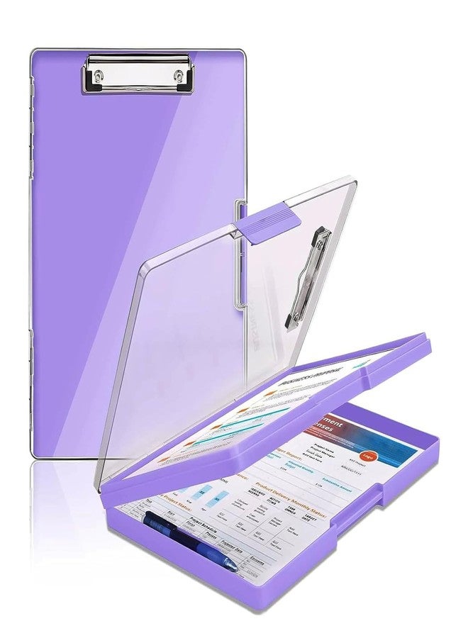 oddpod™ Heavy-Duty A4 Side-Opening Clip Pad with Clear Visible Top Panel/Clipboard with Dual Storage Case for Paper and Document Storage 1246 (Mauve) - Image 1