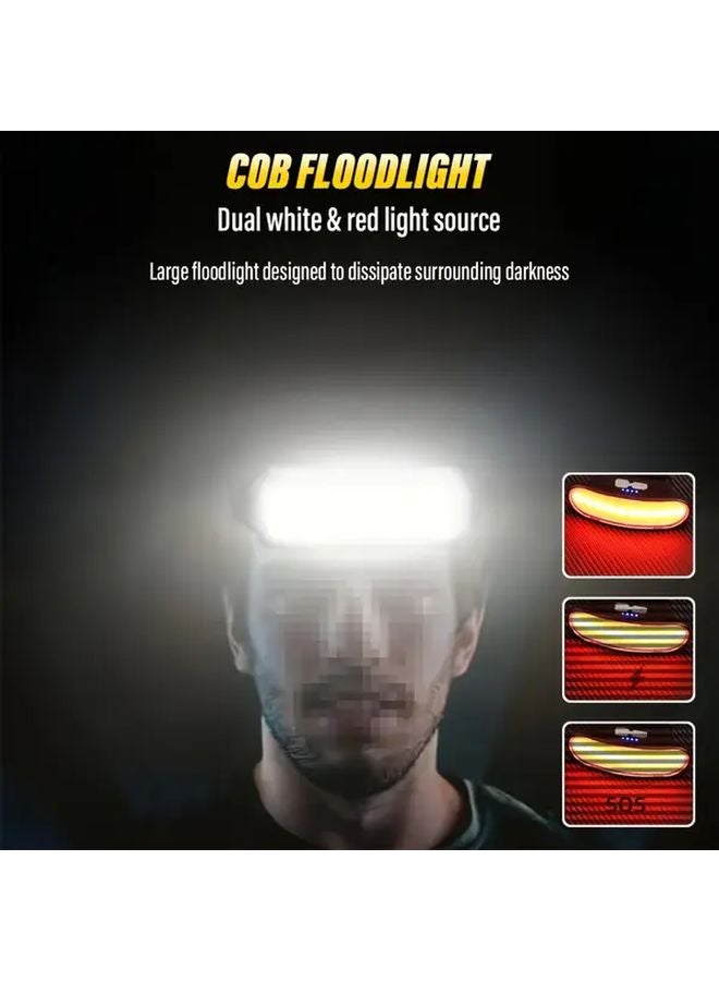 Pack List Super Bright COB Headlamp Portable Work Light White Red Light 1200mAh Rechargeable - Image 3