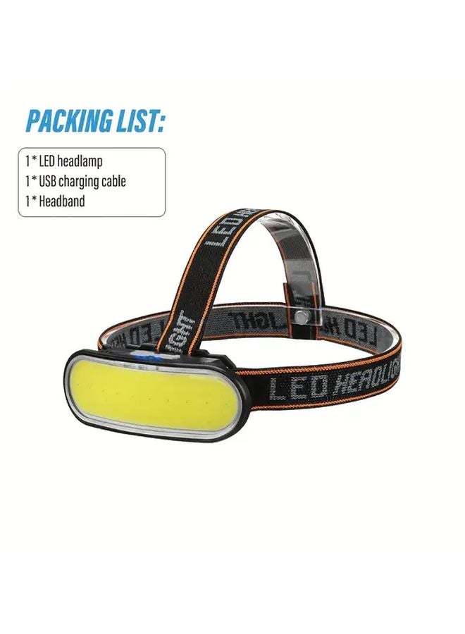 Pack List Super Bright COB Headlamp Portable Work Light White Red Light 1200mAh Rechargeable - Image 1