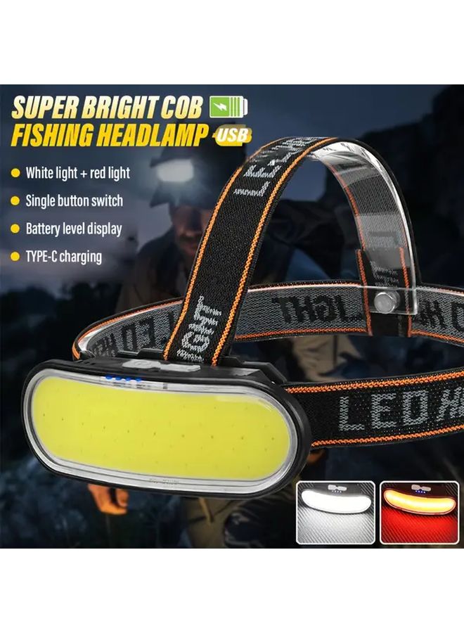 Pack List Super Bright COB Headlamp Portable Work Light White Red Light 1200mAh Rechargeable - Image 2