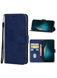 HuHa Case Cover Leather Phone Case For Realme 5 / 5i / 5s / 6i / Narzo 20A Blue 