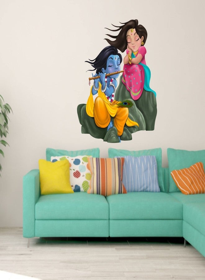 Sticker Yard Radha Krishna Vinyl Wall Sticker for Living Room/Bedroom/Office and All Decorative Wall Stickers 58X63 CM - Image 3