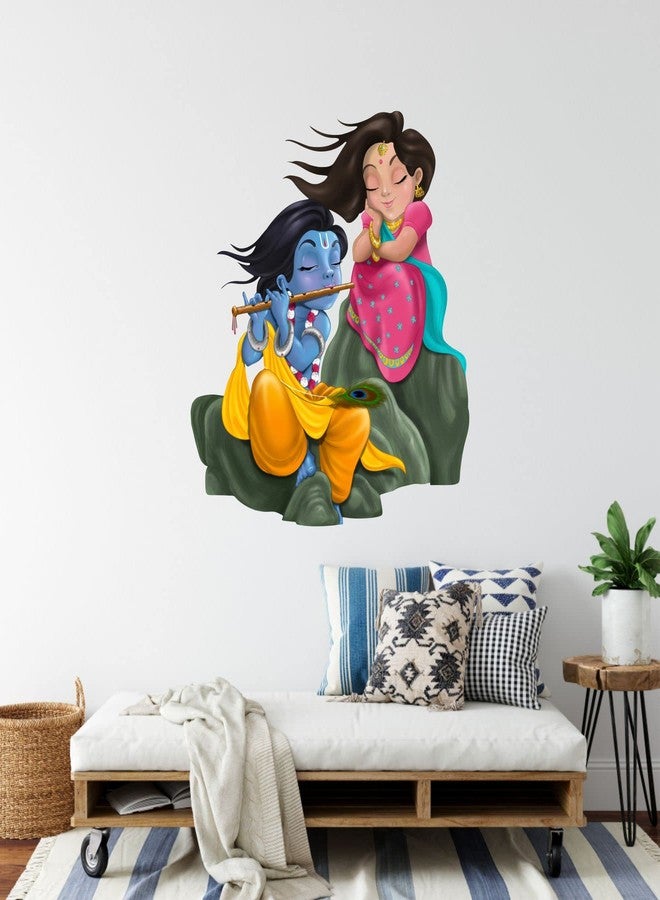 Sticker Yard Radha Krishna Vinyl Wall Sticker for Living Room/Bedroom/Office and All Decorative Wall Stickers 58X63 CM - Image 2