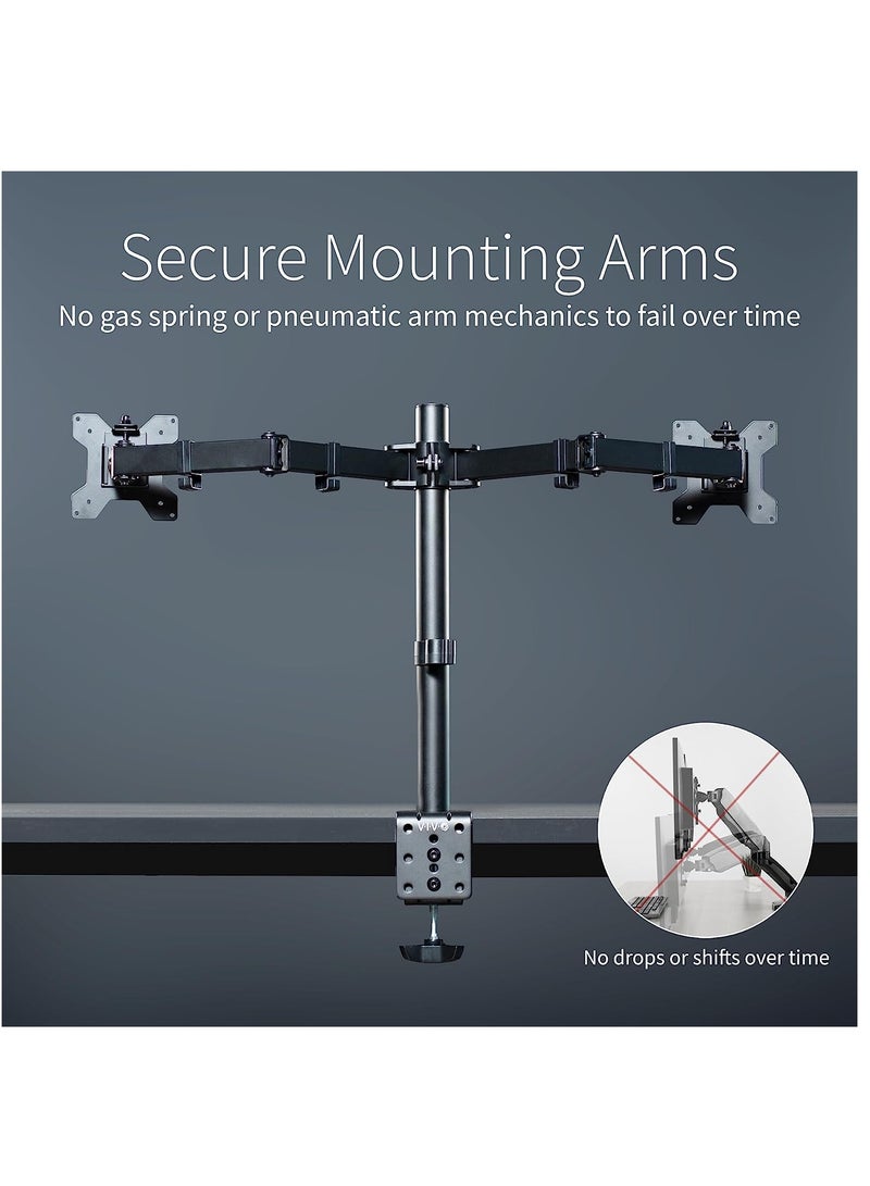 Triple Monitor Mount VESA Stand for 3 Screens, Fits Most 17 to 24 inch LCD, LED, up to 15.4lbs Weight Cpacity per Screen, Fully Adjustable Tilt, Swivel - Image 4