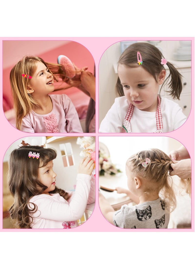 Deluxe Girls Hair Accessories Gift Set with Box – Cute Cartoon Hairpins, Barrettes, Elastic Bands, Rings & Mirror – Birthday Party Gift for Kids - Image 4