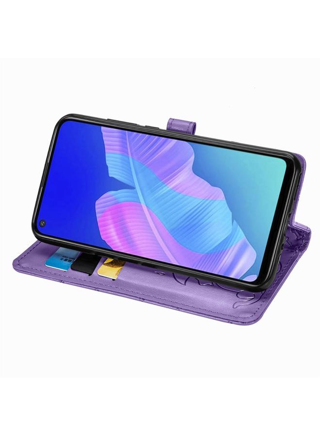 إيروريكس جراب لهاتف Huawei Y7P، جراب جلدي أفقي منقوش عليه قطة وكلب لطيف مع حامل / فتحة بطاقة / محفظة / حبل - Image 4