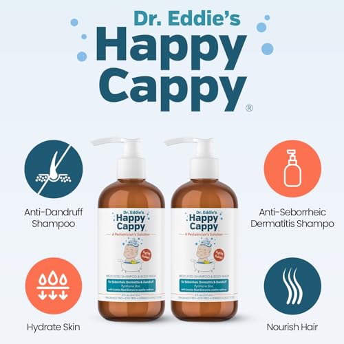 Happy Cappy Medicated Shampoo and Body Wash Baby Dandruff Shampoo Helps Cradle Cap and Seborrheic Dermatitis Reduces Redness Dermatologist Tested FragranceFree 8 Fl Oz Pack of 2 - Image 3