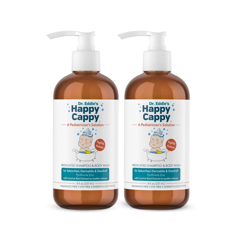 Happy Cappy Medicated Shampoo and Body Wash Baby Dandruff Shampoo Helps Cradle Cap and Seborrheic Dermatitis Reduces Redness Dermatologist Tested FragranceFree 8 Fl Oz Pack of 2 - Image 2