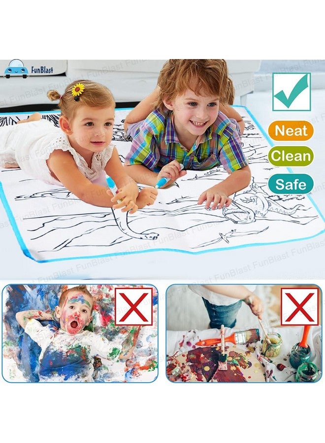 FunBlast Washable Coloring Mat, Sea Life DIY Coloring Mat for Kids, Reusable & Washable Sketch Drawing Mat for Kids, Doodle Drawing Mat for Kids (80 X 80 CM) - Image 5