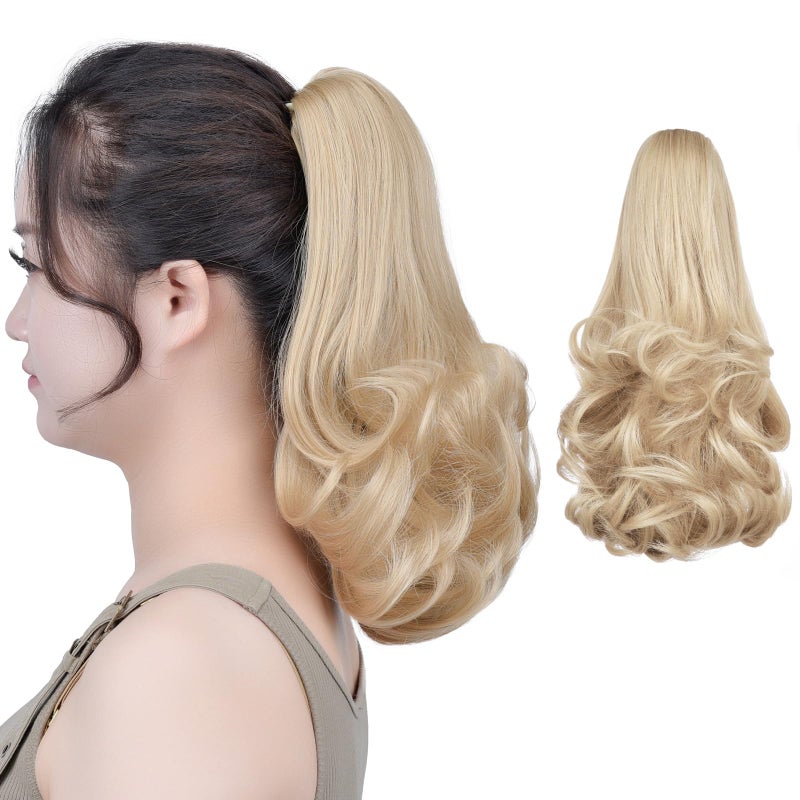 SYXLCYGG Blonde Ponytail ExtensionClaw Clip Ponytails 12in Curly 38 OZ Fake Hair Extensions Synthetic Hair pieces for Women SYXLCYGG Wig Black Girl Fluffy Tangled
