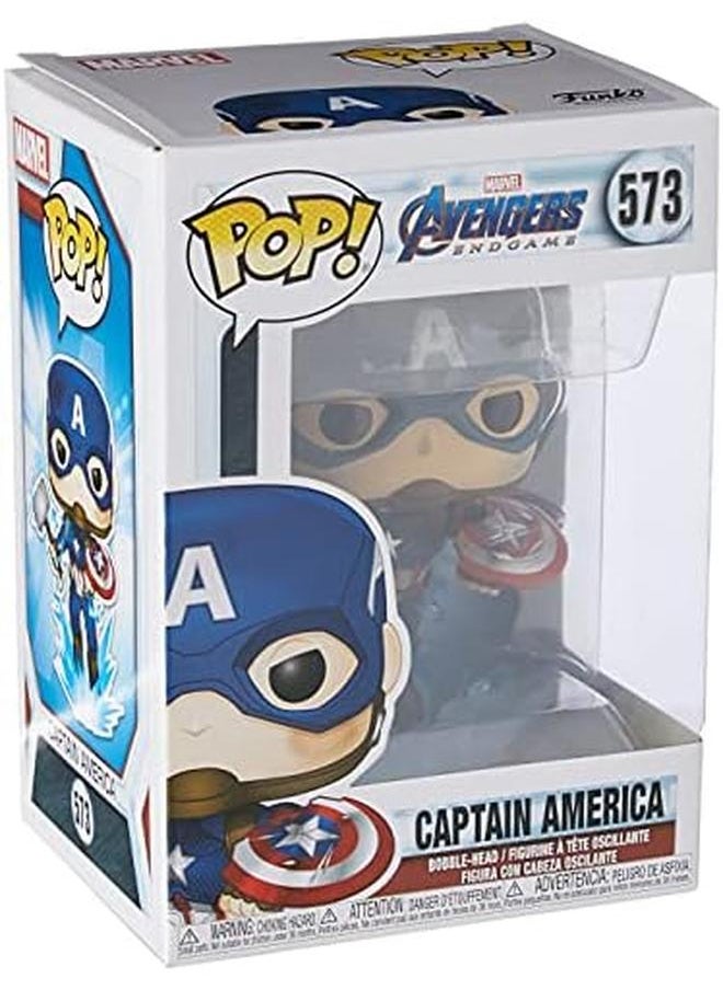 Funko Pop! - Marvel Endgame Captain America With Broken Shield And Mjolnir Action Figure 45137 - Image 1