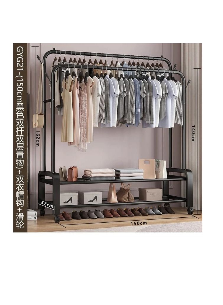 Living Room Villa Furniture Coat Racks Bedroom Apartment Single Pole Clothes Stand Simple Indoor Household Balcony Floor Hanger - Image 2