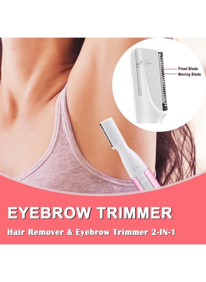 Rosarden Electric Eyebrow Trimmer for Women, Facial Hair Razor Removal for Men, Mini Epilator for Bikini, Remover for Face, Chin, Peach Puzz, Lips, Body, Arms, Legs, Powered by Battery (not Included)