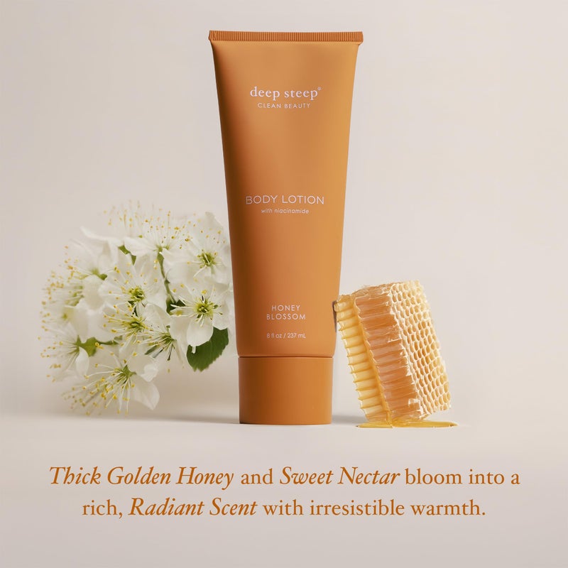 Deep Steep Body Lotion, Honey Blossom, 8 oz â€“ Moisturizer with Coconut Oil, Shea Butter, Argan Oil, Aloe Vera & Niacinamide â€“ Vegan, Clean Beauty, Daily Skin Hydration - Image 4