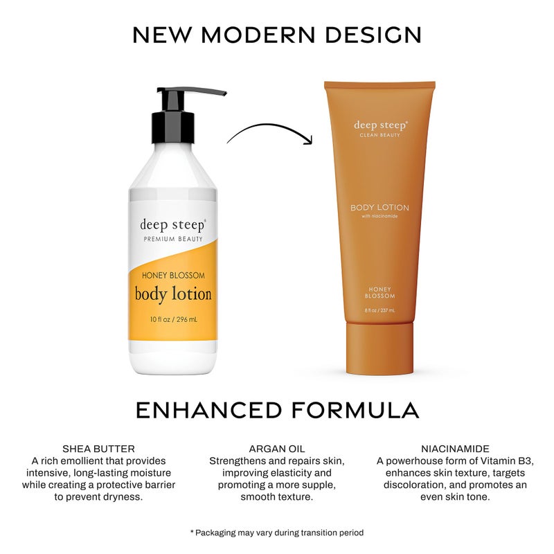 Deep Steep Body Lotion, Honey Blossom, 8 oz â€“ Moisturizer with Coconut Oil, Shea Butter, Argan Oil, Aloe Vera & Niacinamide â€“ Vegan, Clean Beauty, Daily Skin Hydration - Image 3