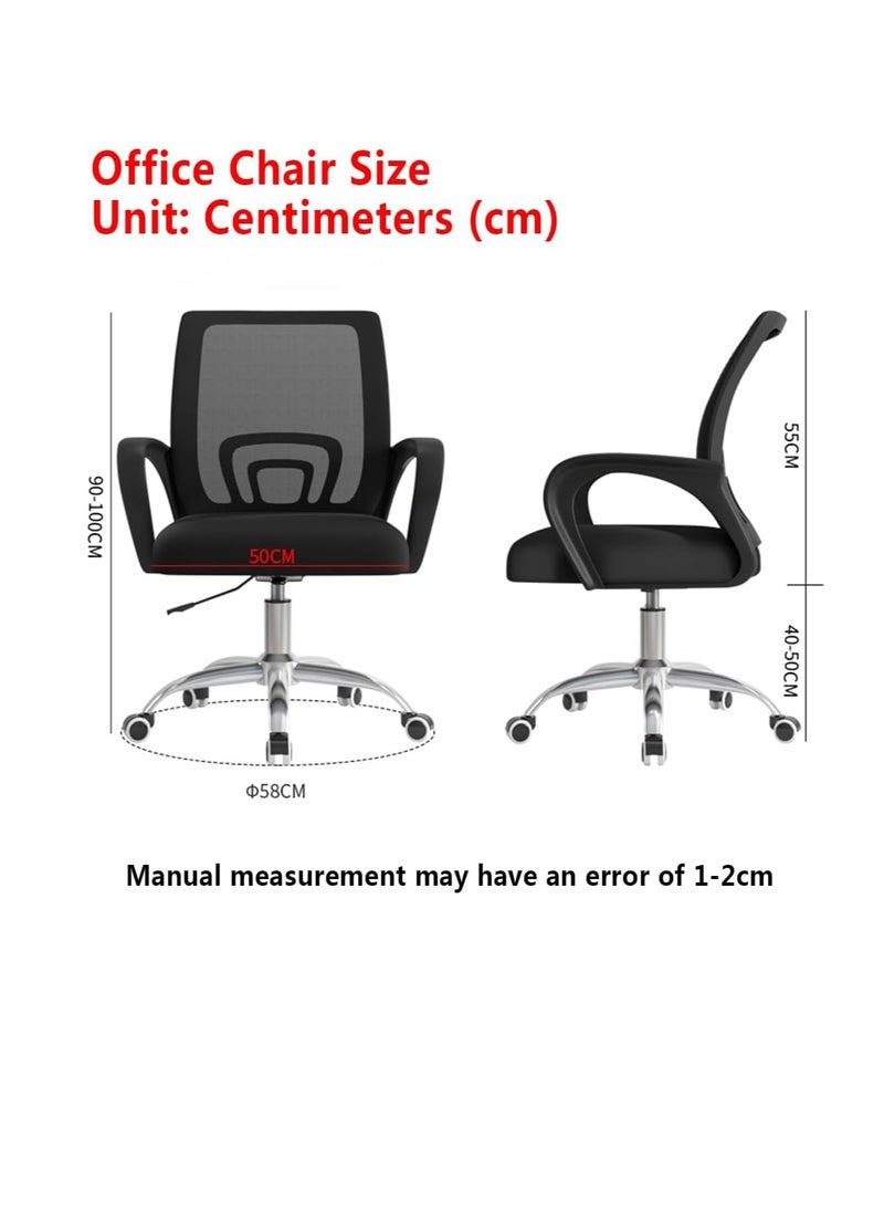 Office Chair, Desk Chair, Ergonomic Home Office Desk Chairs, Computer Chair with Comfortable Armrests, Mesh Desk Chairs with Wheels, Office Desk Chair, Mid-Back Task Chair with Lumbar Support