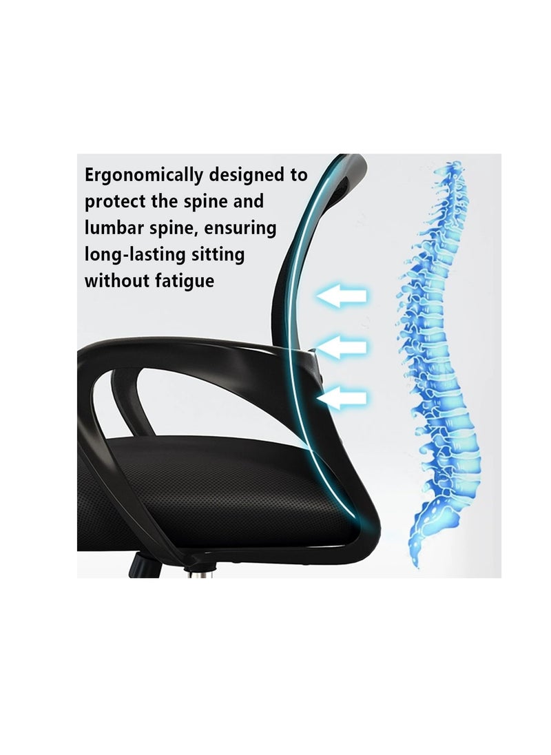 Office Chair, Desk Chair, Ergonomic Home Office Desk Chairs, Computer Chair with Comfortable Armrests, Mesh Desk Chairs with Wheels, Office Desk Chair, Mid-Back Task Chair with Lumbar Support