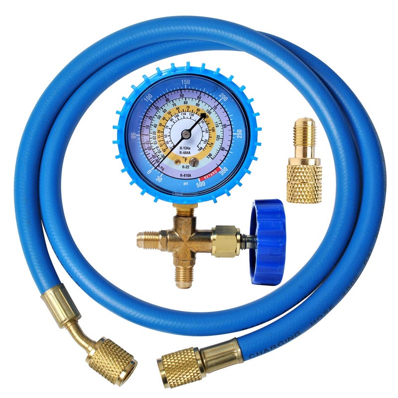 طقم شحن R410a خرطوم شحن مكيف الهواء R134a R22 R404a مجموعة عدادات خرطوم R410a للاختبار والشحن التبريدي