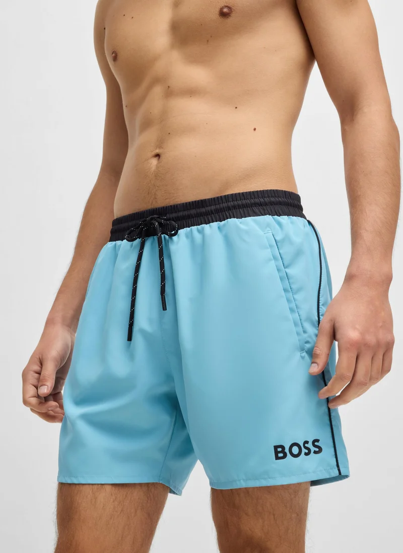BOSS Quick-drying swim shorts with contrast details