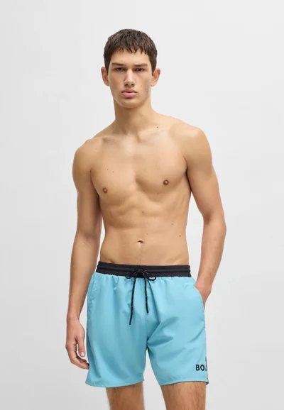 BOSS Swim shorts with contrast logo and piping