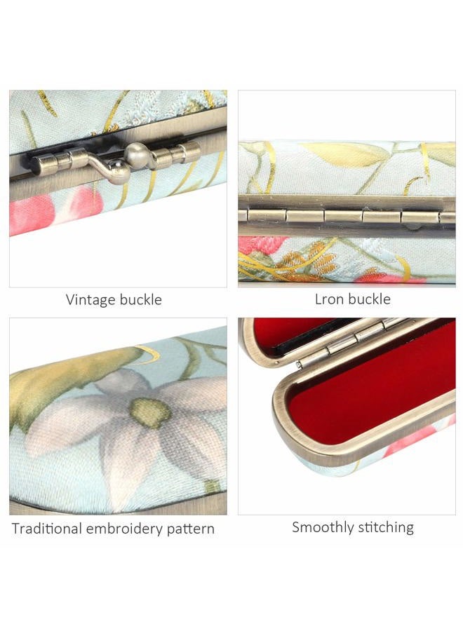 Yinhing Lipstick Case Holder with Mirror Mini Lipstick Cosmetic Storage Box Lip Gloss Purse,Vintage Lipstick Case Floral Ladies Lipstick Jewelry Organizer Bag - Image 3
