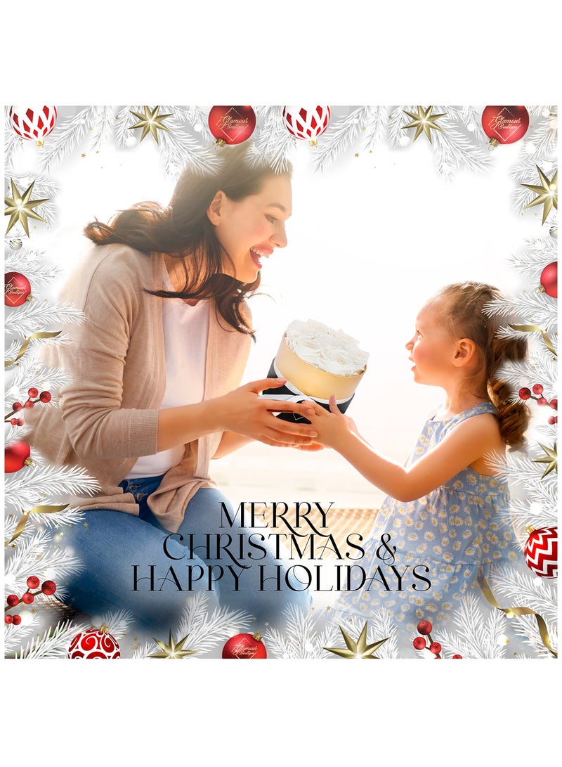 Excefore Forever Flowers Round Box, 7 Piece Preserved Roses, Immortal Roses That Last A Year, Eternal Rose Preserved Flowers for Delivery Prime Mothers Day & Valentines Day, White - Image 3