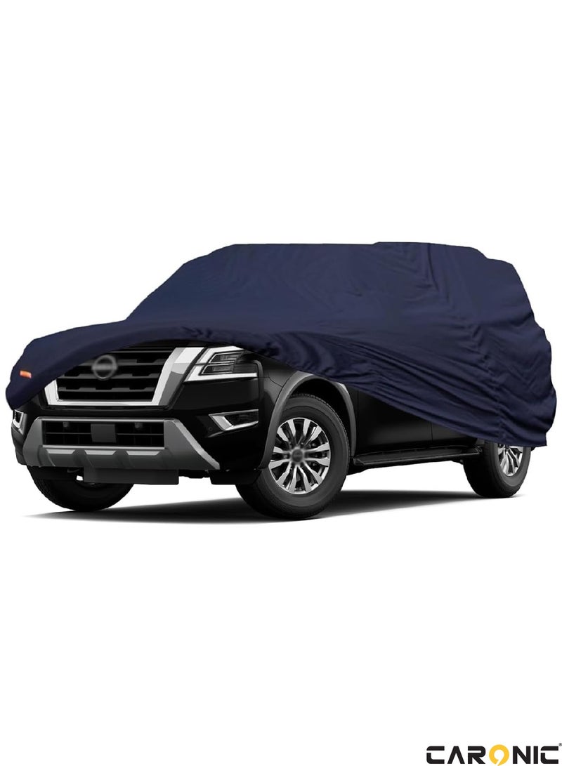 CARONIC Car Cover for Nissan Patrol for All Weather Waterproof Dustproof Full Covers PVC & Cotton Fabric Tight Taffeta smooth Non-Abrasive (4X4, NP, 212''X 78''X 70'') - Image 1