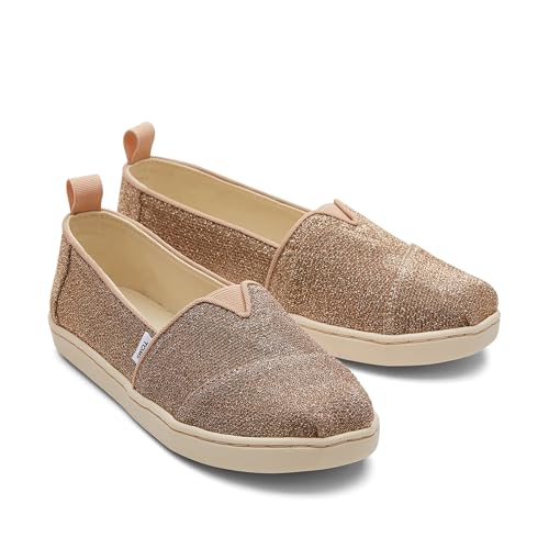 TOMS Girls Alpargata Loafer Flat, Gold Sparkle Knit, 4 Toddler - Image 3