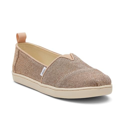 TOMS Girls Alpargata Loafer Flat, Gold Sparkle Knit, 4 Toddler - Image 2