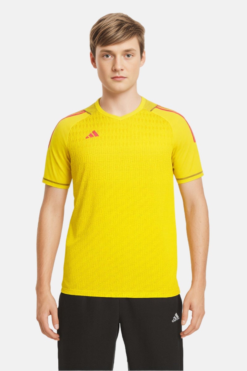 Adidas Men Tall Fit Short Sleeve Tiro 23 Pro Goalkeeper Jersey, Yellow - Image 1