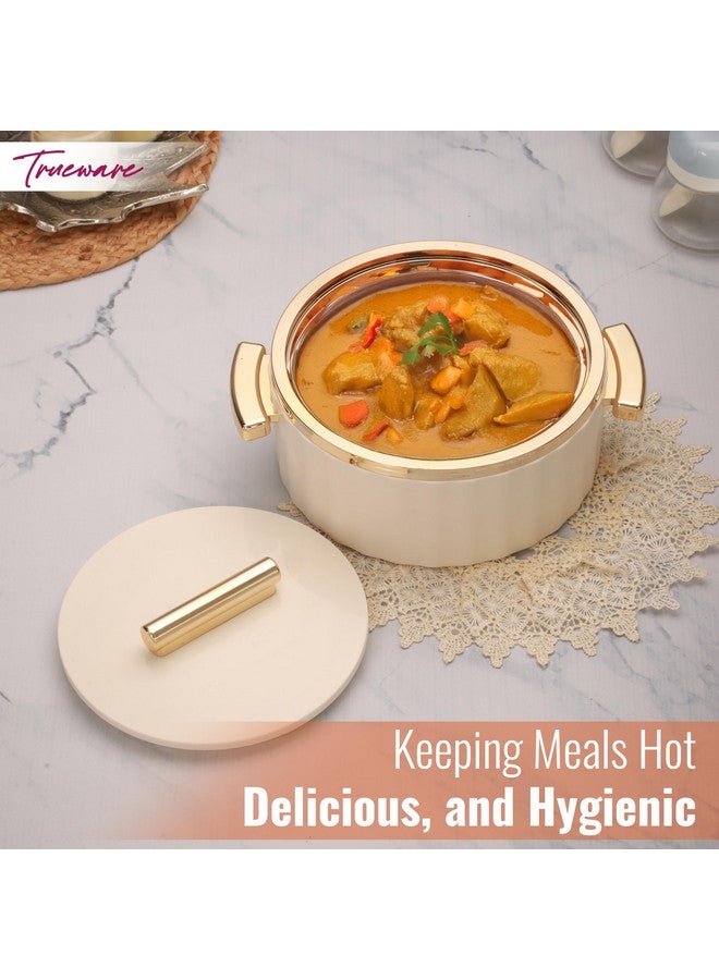 Trueware Trueware Sterling Inner Steel Casserole 2500 ml | PU Insulated | BPA Free | Odour Proof | Food Grade| Ideal for Chapatti | Roti | Curd Maker | Thermoware | Hot Pot (Off White)  - Image 5