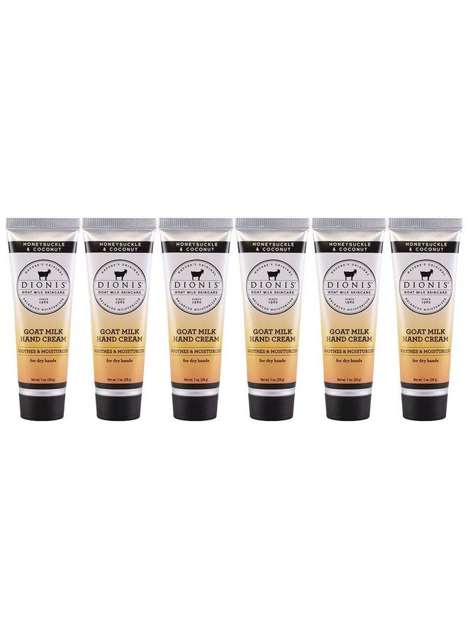 Dionis Goat Milk Skincare Honeysuckle & Coconut Scented Hand Cream (1 Oz) Set Of 6 Made In The Usa Crueltyfree And Parabenfree - Image 1