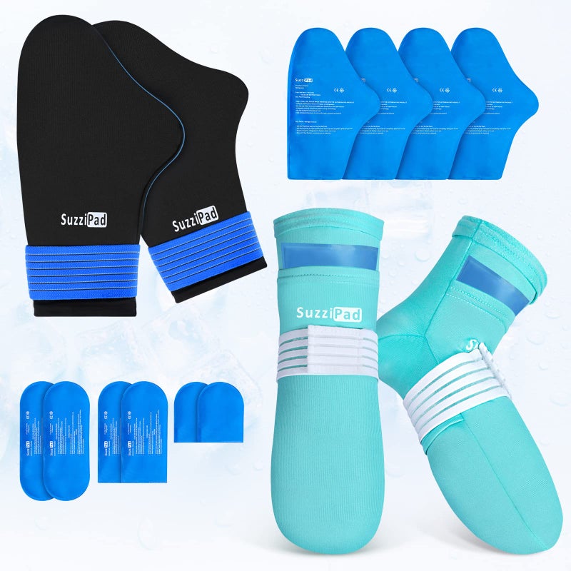 SuzziPad Cold Therapy Socks Hand Ice Pack Cooling Gloves for Chemotherapy Chemo Care Package for Women and Men SM