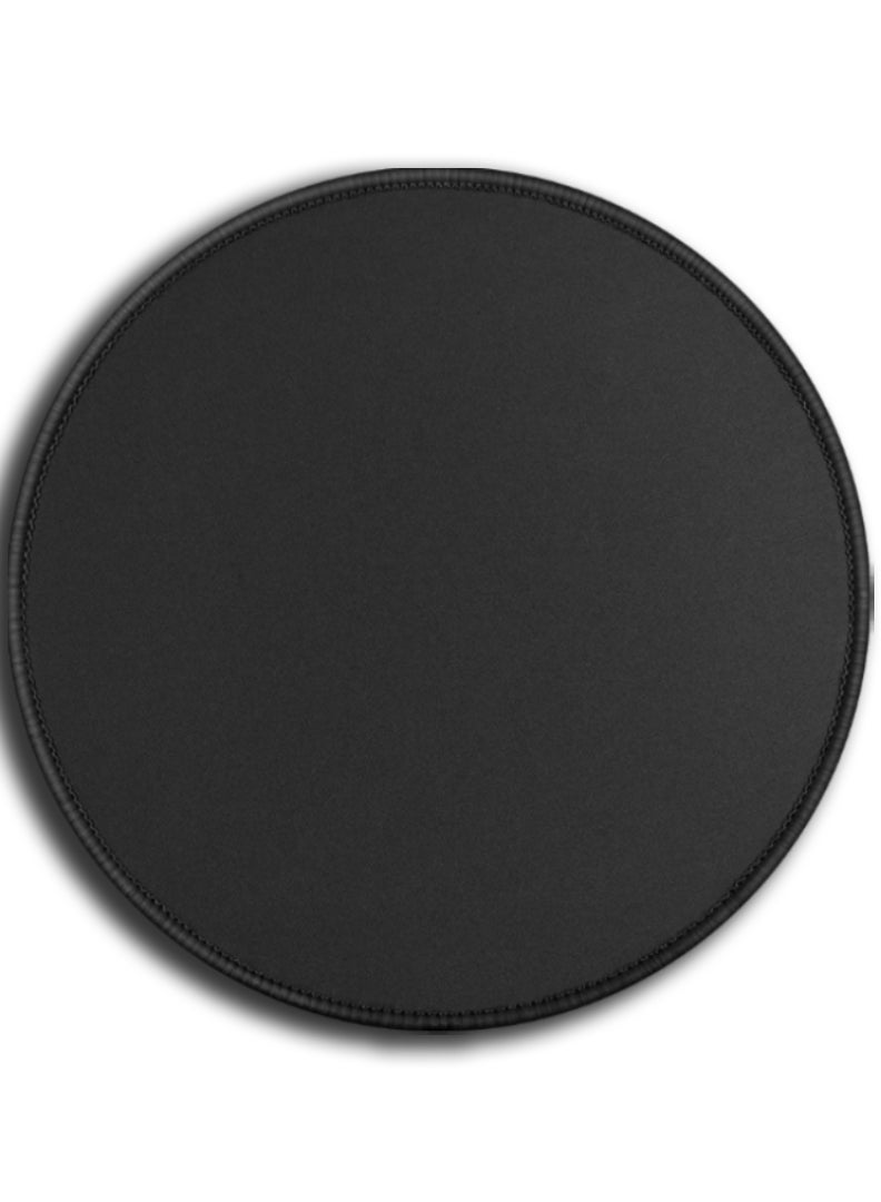 Case Up وسادة ماوس دائرية 7.8 بوصة مع حواف مخيطة مضادة للتآكل قاعدة مطاطية غير قابلة للانزلاق وسادة ماوس قابلة للغسل للكمبيوتر المحمول والمكتب والمنزل، سوداء (1 عبوة) - Image 1