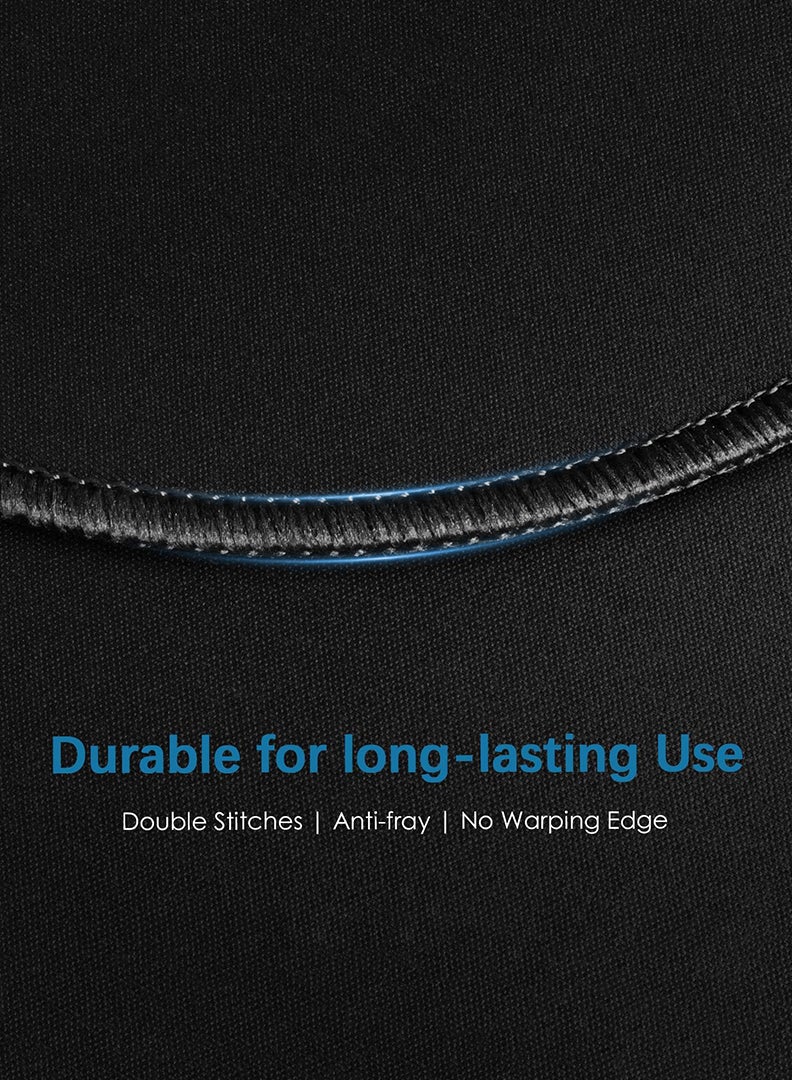 Case Up وسادة ماوس دائرية 7.8 بوصة مع حواف مخيطة مضادة للتآكل قاعدة مطاطية غير قابلة للانزلاق وسادة ماوس قابلة للغسل للكمبيوتر المحمول والمكتب والمنزل، سوداء (1 عبوة) - Image 5