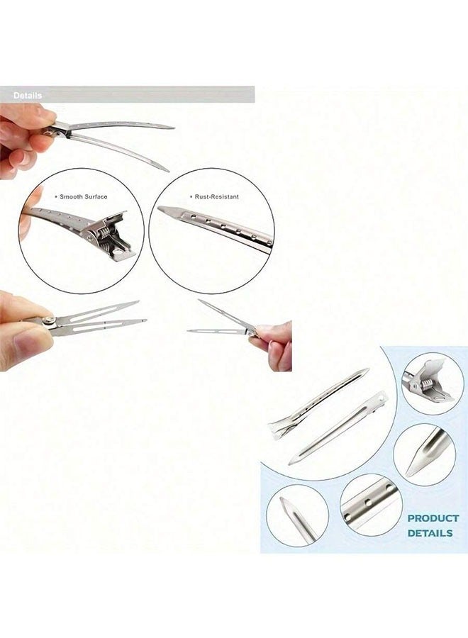 40Pcs Makeup Hairdresser Clips For Styling Of Women Girls，Duck Bill Hair Clips, Hair Sectioning Clips With 3 Different Sizes, DIY Hairdressing Salon Tool Set, Metal Pin Curl Clip, Hair Styling Accessories Kit （Large 20PCS+Medium 10PCS+Small 10PCS） - Image 5